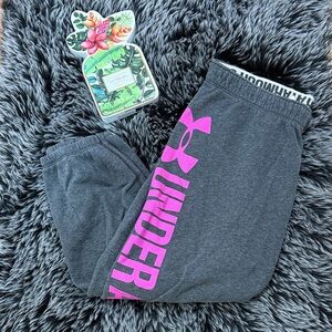 Under Armour Charcoal Joggers with Vibrant Pink Logo